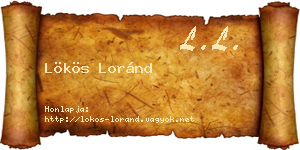 Lökös Loránd névjegykártya