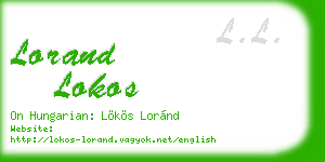 lorand lokos business card